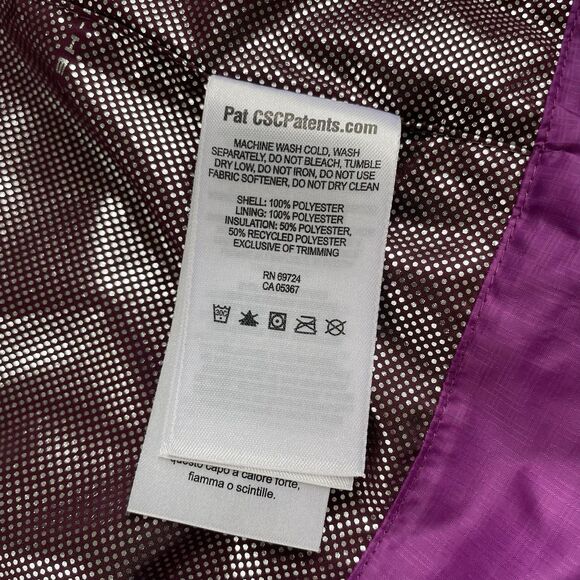 Columbia Kaleidaslope Omni Heat Womens Puffer Jacket Coat Purple Size Large - Picture 10 of 13